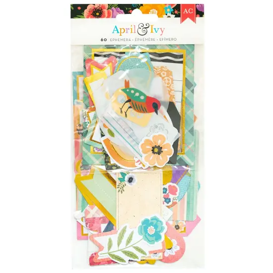 American Crafts April And Ivy Ephemera Die-Cuts 60/Pkg-Journaling, Gold Foil {1}