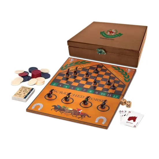 WE Games Grand National Horse Race Game in a Wooden Box {2}