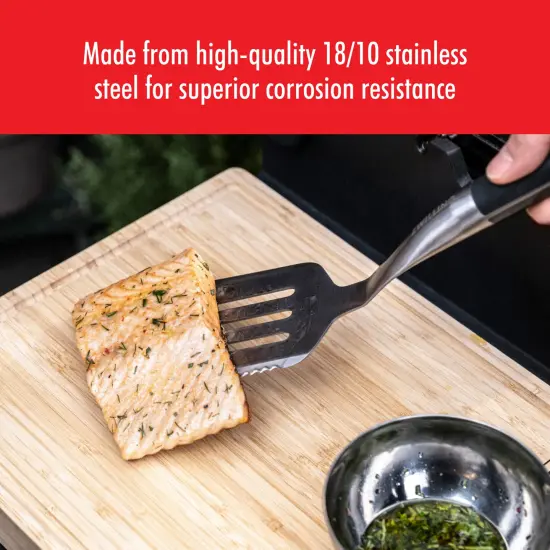ZWILLING BBQ+ 17-inch Triple-Rivet Stainless Steel Grill Spatula with Serrated Edge {5}