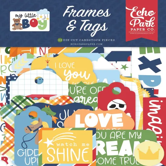 Echo Park Cardstock Ephemera 33/Pkg-Frames & Tags, My Little Boy {1}