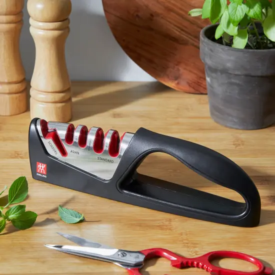 ZWILLING Razor-Sharp 4-Stage Pull Through Knife Sharpener with Shear Sharpener {4}