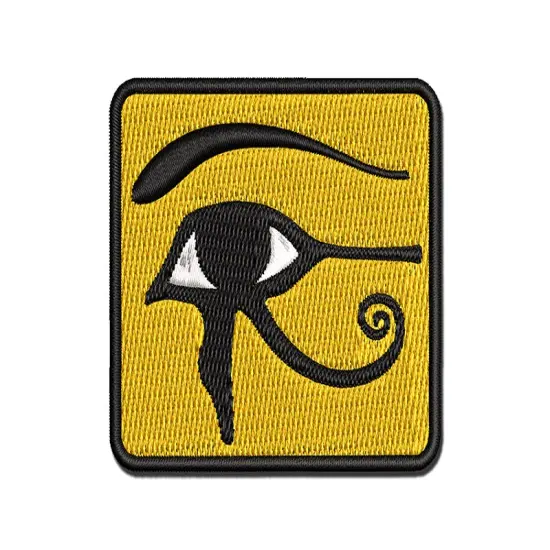 Wedjat Eye of Horus Udjat Egyptian Symbol of Protection Multi-Color Embroidered Iron-On or Hook & Loop Patch Applique {1}