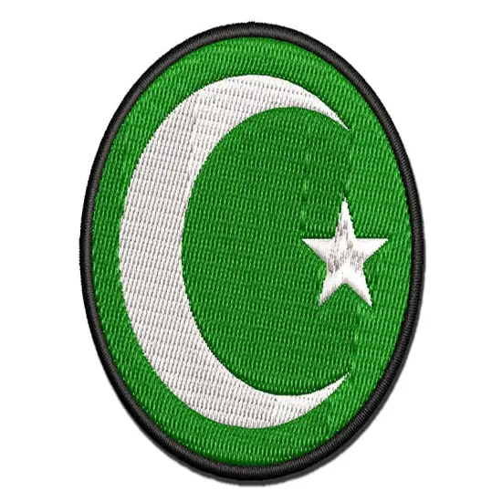 Star and Crescent Moon Islam Ottoman Multi-Color Embroidered Iron-On or Hook & Loop Patch Applique {1}