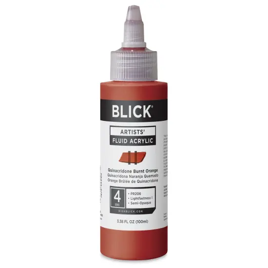 Blick Artists&rsquo; Fluid Acrylic - Quinacridone Burnt Orange, 100 ml {1}