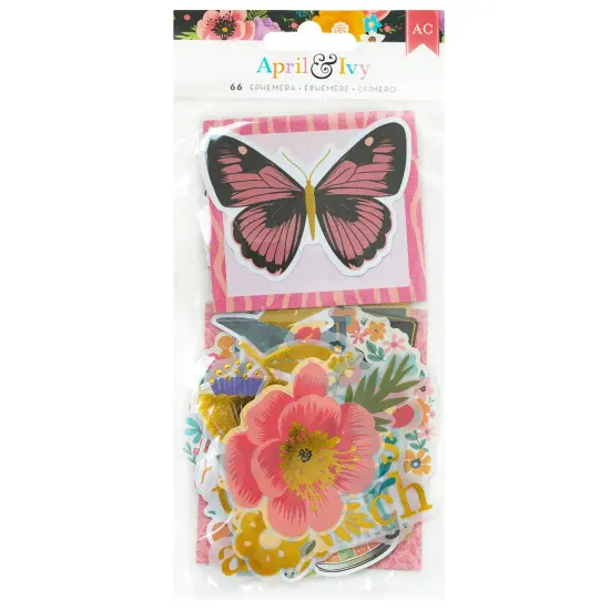 American Crafts April And Ivy Ephemera Die-Cuts 66/Pkg-Icons, Gold Foil {1}