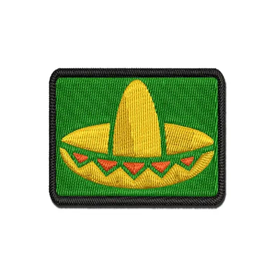Sombrero Mexico Mexican Fiesta Hat Multi-Color Embroidered Iron-On or Hook & Loop Patch Applique {1}