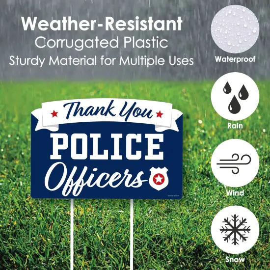Big Dot of Happiness Thank You Police Officers - First Responders Appreciation Yard Sign Lawn Decorations - Party Yardy Sign {6}