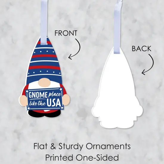 Big Dot of Happiness Patriotic Gnomes - Memorial Day, 4th of July and Labor Day Gnome Decorations - Tree Ornaments - Set of 12 {7}