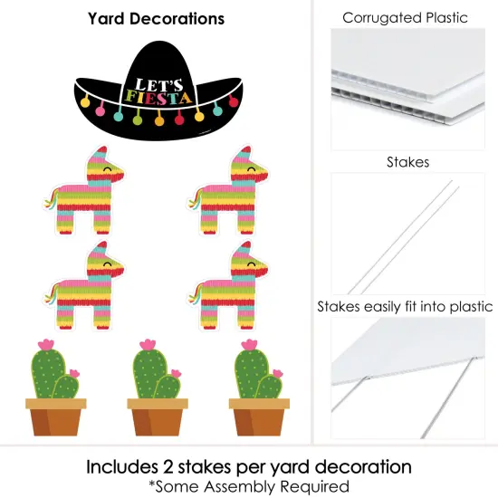 Big Dot of Happiness Let's Fiesta - Yard Sign & Outdoor Lawn Decorations - Fiesta Yard Signs - Set of 8 {6}