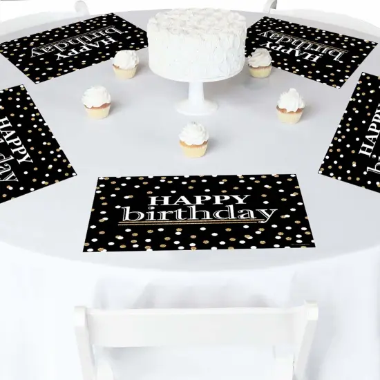 Big Dot of Happiness Adult Happy Birthday - Gold - Party Table Decorations - Birthday Party Placemats - Set of 16 {3}
