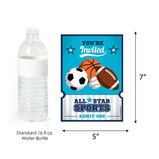 Big Dot of Happiness Go, Fight, Win - Sports - Shaped Fill-in Invitations - Baby Shower or Birthday Party Invitation Cards with Envelopes - Set of 12 {6}