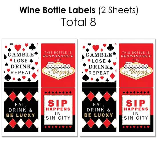 Big Dot of Happiness Las Vegas - Casino Party Decorations - Beverage Bar Kit - 34 Pieces {6}