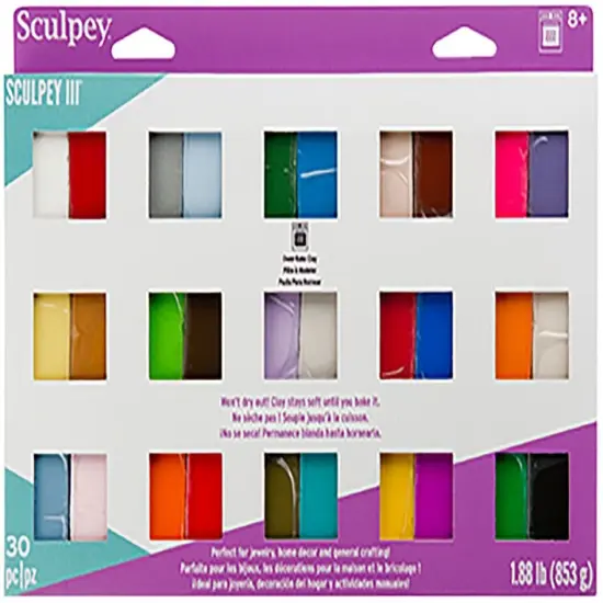 Sculpey III Oven-Bake Clay 1oz 30/Pkg-Assorted Colors {1}