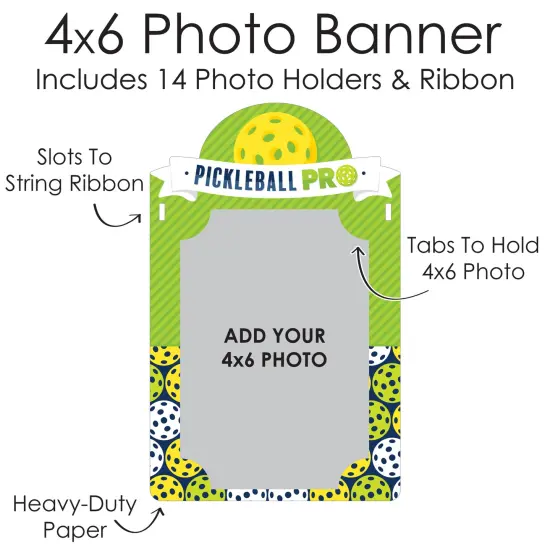 Big Dot of Happiness Let&rsquo;s Rally - Pickleball - DIY Birthday or Retirement Party Decor - Picture Display - Photo Banner {7}