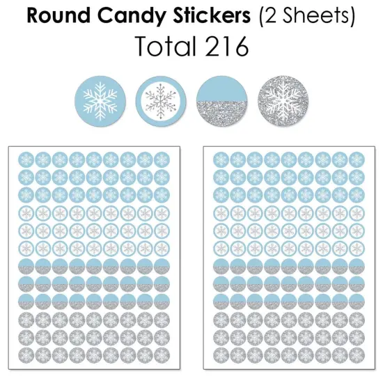 Big Dot of Happiness Winter Wonderland - Snowflake Holiday Party and Winter Wedding Candy Favor Sticker Kit - 304 Pieces {6}