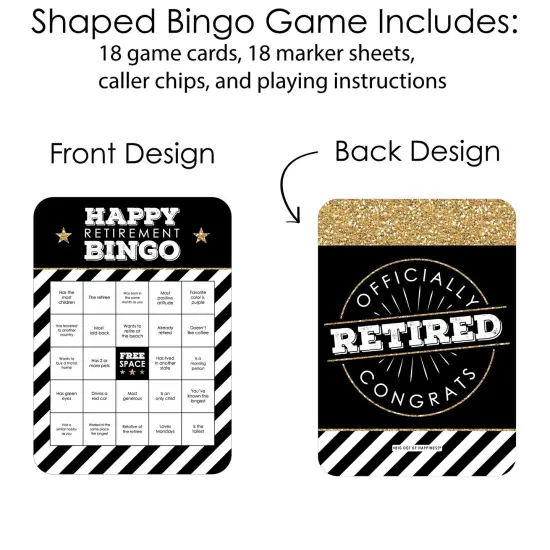 Big Dot of Happiness Happy Retirement - Find the Guest Bingo Cards and Markers - Retirement Party Bingo Game - Set of 18 {4}