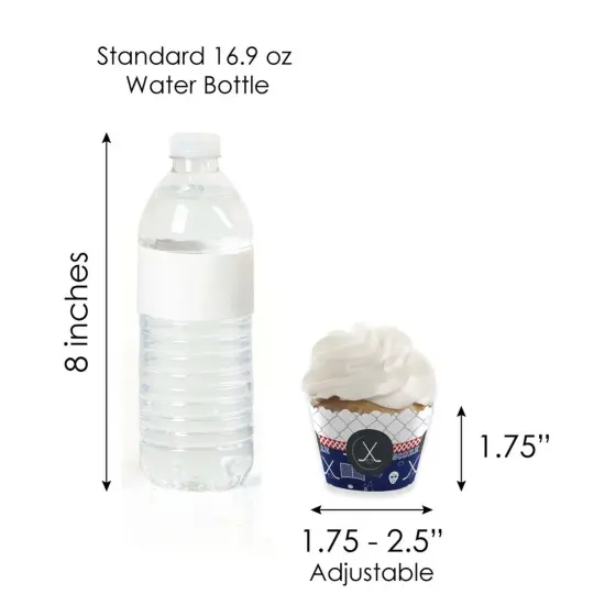 Big Dot of Happiness Shoots and Scores - Hockey - Cupcake Decoration - Baby Shower or Birthday Party Cupcake Wrappers and Treat Picks Kit - Set of 24 {7}