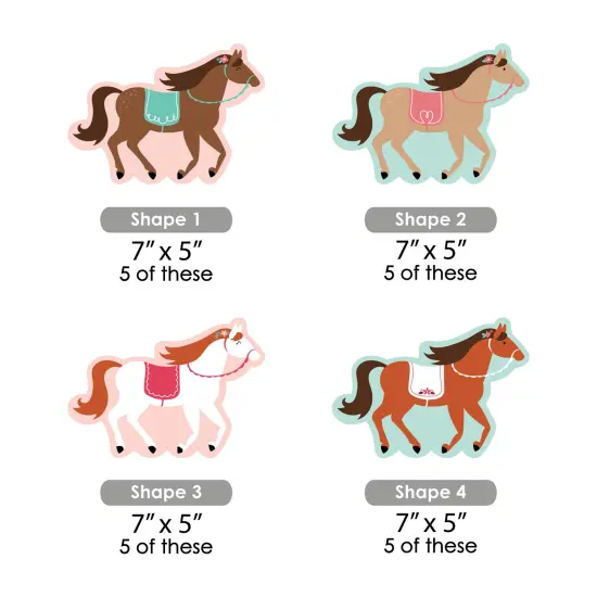 Big Dot of Happiness Run Wild Horses - Decorations DIY Pony Birthday Party Essentials - Set of 20 {7}