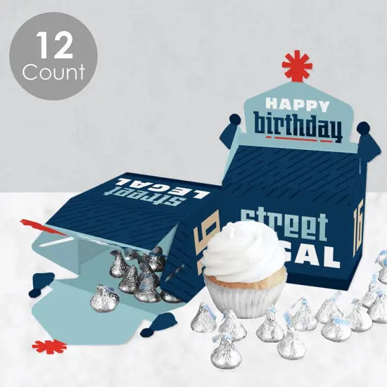 Big Dot of Happiness Boy 16th Birthday - Treat Box Party Favors - Sweet Sixteen Birthday Party Goodie Gable Boxes - Set of 12 {4}