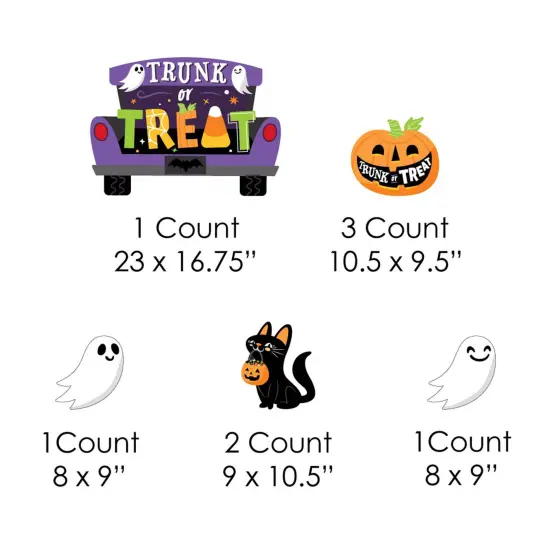 Big Dot of Happiness Trunk or Treat - Yard Sign and Outdoor Lawn Decorations - Halloween Car Parade Party Yard Signs - Set of 8 {7}
