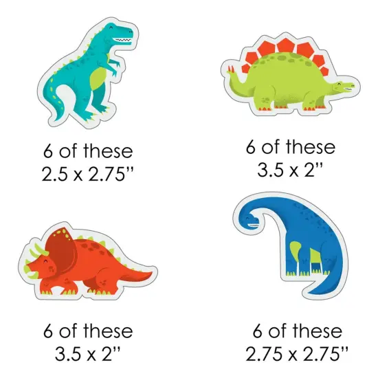 Big Dot of Happiness Roar Dinosaur - Paper Straw Decor - Dino Mite T-Rex Baby Shower or Birthday Party Striped Decorative Straws - Set of 24 {3}