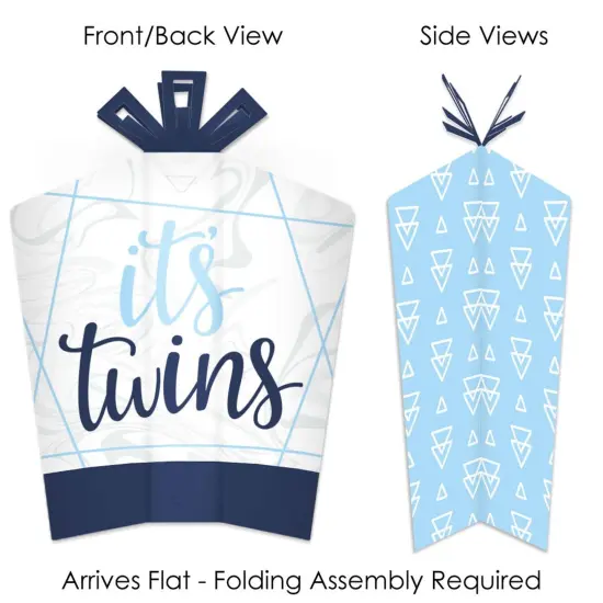 Big Dot of Happiness It's Twin Boys - Table Decorations - Blue Twins Baby Shower Fold and Flare Centerpieces - 10 Count {3}