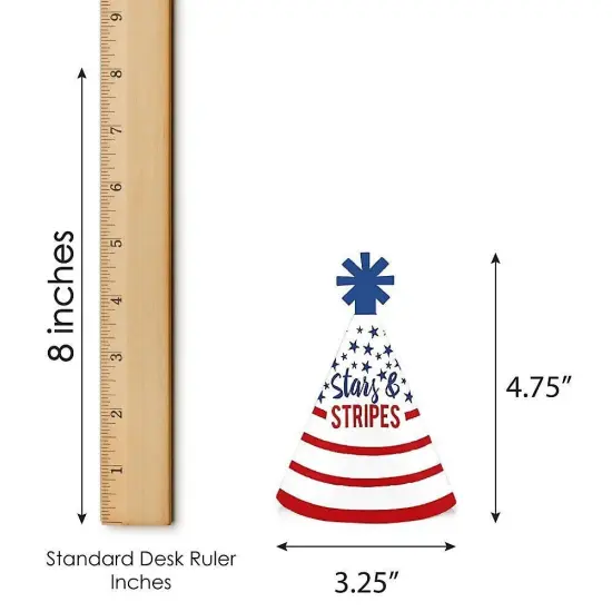 Big Dot of Happiness Stars and Stripes - Mini Cone Memorial Day, 4th of July & Labor Day USA Patriotic Party Hats - Small Little Party Hats - Set of 8 {7}