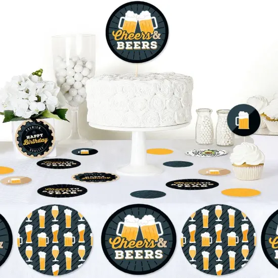 Big Dot of Happiness Cheers and Beers Happy Birthday - Birthday Party Giant Circle Confetti - Party Decorations - Large Confetti 27 Count {6}