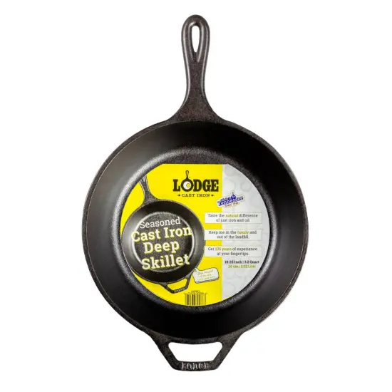 Lodge Logic L8DSK3 Pre-Seasoned Cast Iron Deep Skillet 10.5" OD x 3" {3}