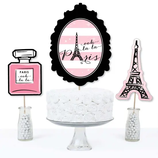 Big Dot of Happiness Paris, Ooh La La - Paris Themed Baby Shower or Birthday Party Centerpiece Sticks - Table Toppers - Set of 15 {4}