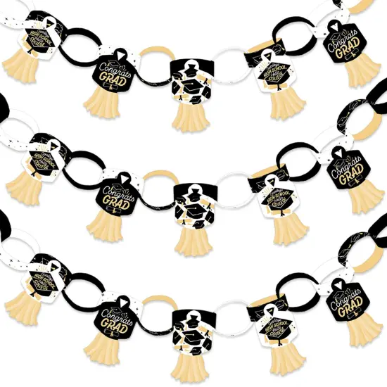 Big Dot of Happiness Goodbye High School, Hello College - 90 Chain Links & 30 Paper Tassels Decor Kit - Graduation Party Paper Chains Garland - 21 ft {1}