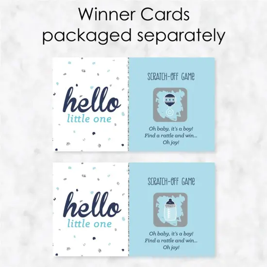 Big Dot of Happiness Hello Little One - Blue and Silver - Boy Baby Shower Game Scratch Off Cards - 22 Count {4}