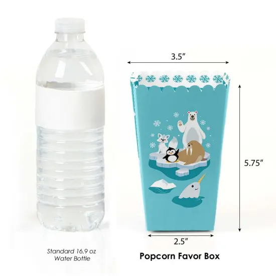 Big Dot of Happiness Arctic Polar Animals - Winter Baby Shower or Birthday Party Favor Popcorn Treat Boxes - Set of 12 {4}