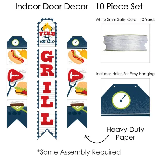 Big Dot of Happiness Fire Up the Grill - Hanging Vertical Paper Door Banners - Summer BBQ Picnic Party Wall Decoration Kit - Indoor Door Decor {6}