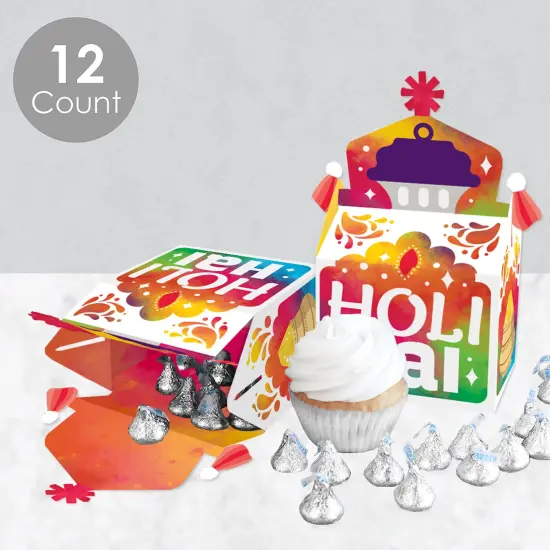 Big Dot of Happiness Holi Hai - Treat Box Party Favors - Festival of Colors Party Goodie Gable Boxes - Set of 12 {4}