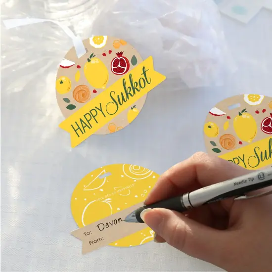 Big Dot of Happiness Sukkot - Sukkah Holiday Clear Goodie Favor Bags - Treat Bags With Tags - Set of 12 {4}