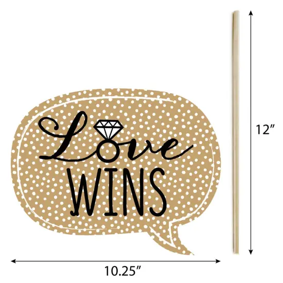 Big Dot of Happiness Mrs. and Mrs. - Gold - Lesbian Wedding Photo Booth Props Kit - 20 Count {7}