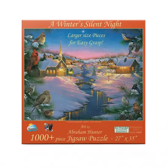 Sunsout A Winter's Silent NIght 1000 pc Large Pieces Christmas Jigsaw Puzzle 69609 {4}