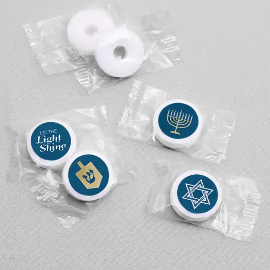 Big Dot of Happiness Happy Hanukkah - Chanukah Party Round Candy Sticker Favors - Labels Fits Chocolate Candy (1 Sheet of 108) {4}