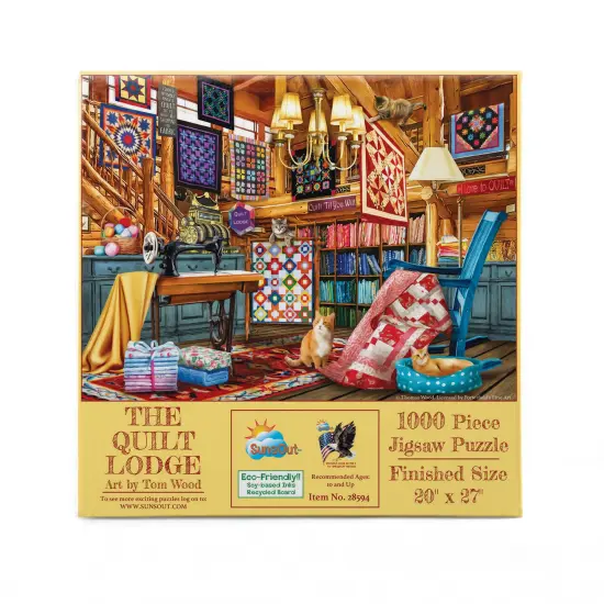 Sunsout The Quilt Lodge 1000 pc Jigsaw Puzzle 28594 {4}
