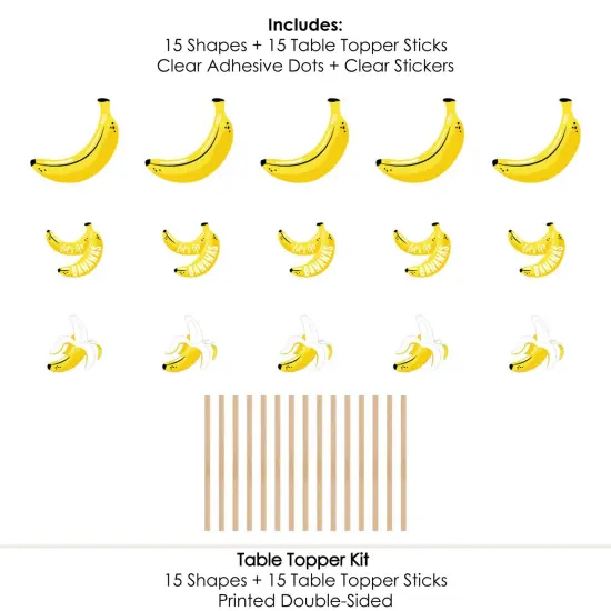 Big Dot of Happiness Let's Go Bananas - Tropical Party Centerpiece Sticks - Table Toppers - Set of 15 {7}