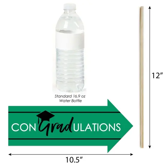 Big Dot of Happiness Funny Green Graduation Party Photo Booth Props Kit - 10 Piece {6}