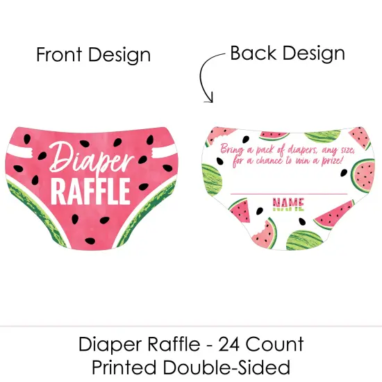 Big Dot of Happiness Sweet Watermelon - Diaper Shaped Raffle Ticket Inserts - Fruit Baby Shower Activities - Diaper Raffle Game - Set of 24 {3}
