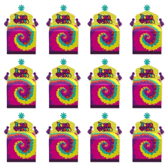Big Dot of Happiness 60's Hippie - Treat Box Party Favors - 1960s Groovy Party Goodie Gable Boxes - Set of 12 {6}