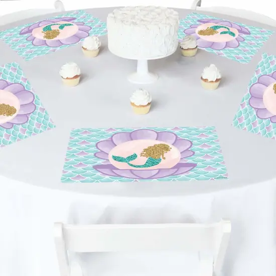 Big Dot of Happiness Let's Be Mermaids - Party Table Decorations - Baby Shower or Birthday Party Placemats - Set of 16 {3}