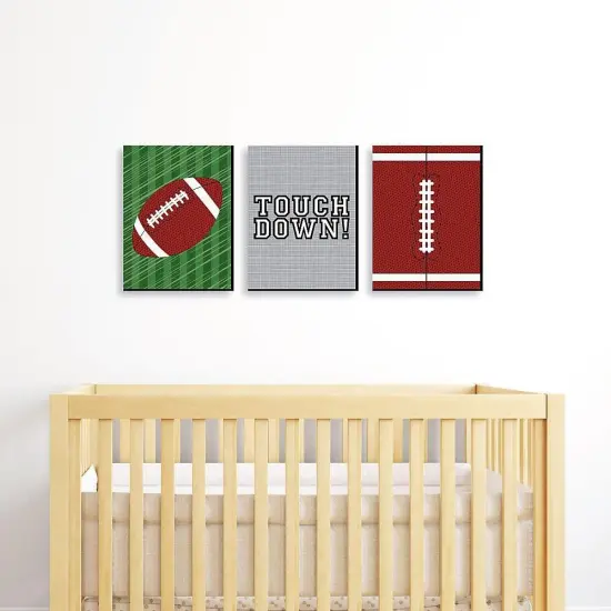 Big Dot of Happiness End Zone - Football - Sports Themed Wall Art and Kids Room Decorations - Gift Ideas - 7.5 x 10 inches - Set of 3 Prints {3}