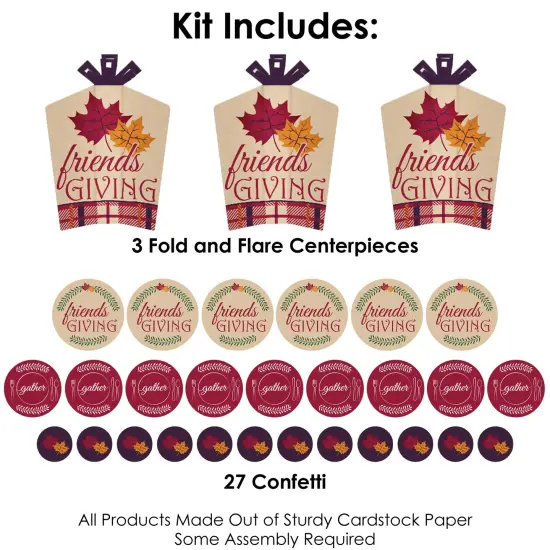 Big Dot of Happiness Friends Thanksgiving Feast - Friendsgiving Decor and Confetti - Terrific Table Centerpiece Kit - Set of 30 {4}