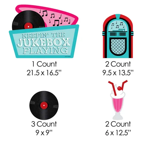 Big Dot of Happiness 50's Sock Hop - Yard Sign & Outdoor Lawn Decorations - 1950s Rock N Roll Yard Signs - Set of 8 {7}