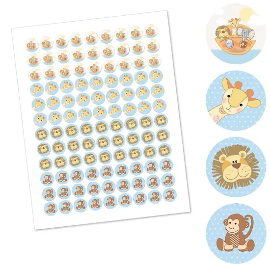 Big Dot of Happiness Noah's Ark - Baby Shower Round Candy Sticker Favors - Labels Fits Chocolate Candy (1 sheet of 108) {3}