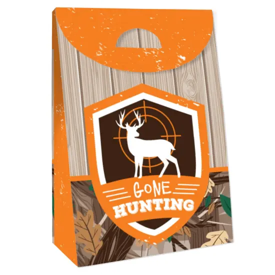 Big Dot of Happiness Gone Hunting - Deer Hunting Camo Baby Shower or Birthday Gift Favor Bags - Party Goodie Boxes - Set of 12 {4}